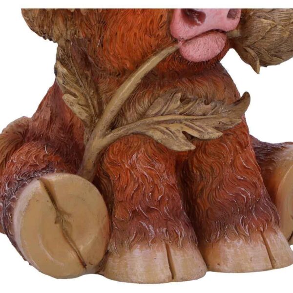Highland Cow Thistle Figurine - Handcrafted Decor