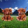 Highland Cow Thistle Figurine - Handcrafted Decor