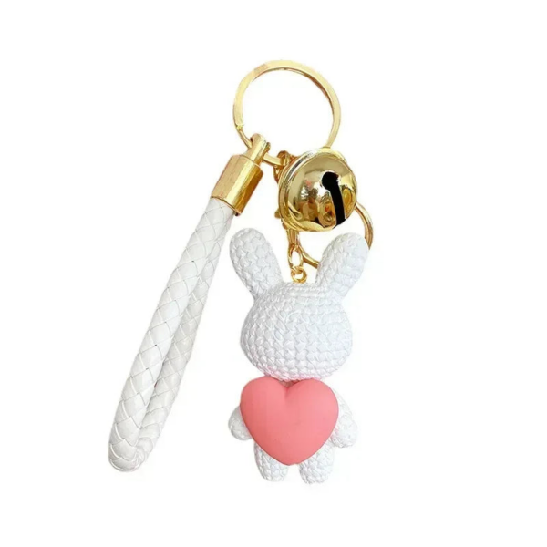 08 Cute Rabbit Keychain - Adorable Heart Design Accessory