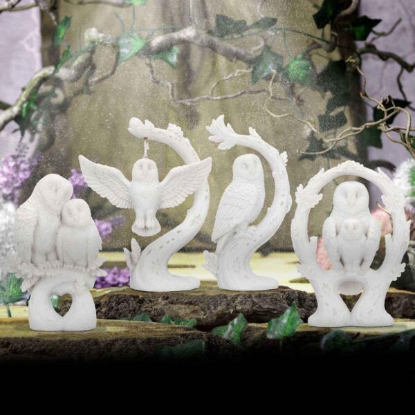 08 NEMESIS NOW - EMBRACE - WHITE OWL 10.9cm FIGURINE ORNAMENT