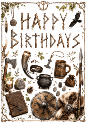 Happy Birthday – Viking Norse Birthday Card