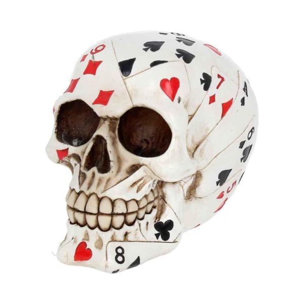 Dead Man's Hand Skull Ornament - Unique Playing Card Decor -