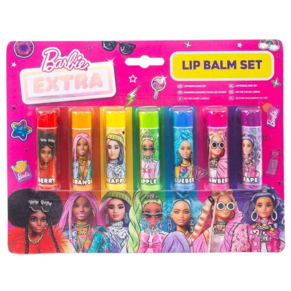 Barbie Extra Lip Balm Set - 7 Fun Flavors for Your Lips -