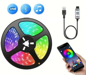 led5mmain RGB LED Strip Light for TV – Bluetooth Control, 5V USB, 5M - LED Strip Lights