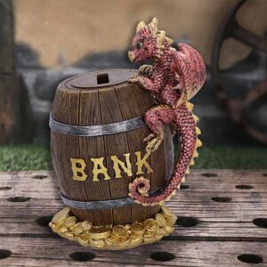 u6567y3-7 Dragon Heist Money Box | Dragon & Barrel Gothic Fantasy Figurine
