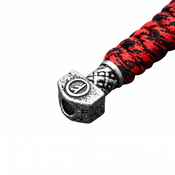 Detailed Norse Viking rune keyring with warrior design
